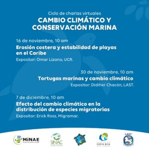 Afiche ciclo de charlas sobre cambio climático y conservación marina